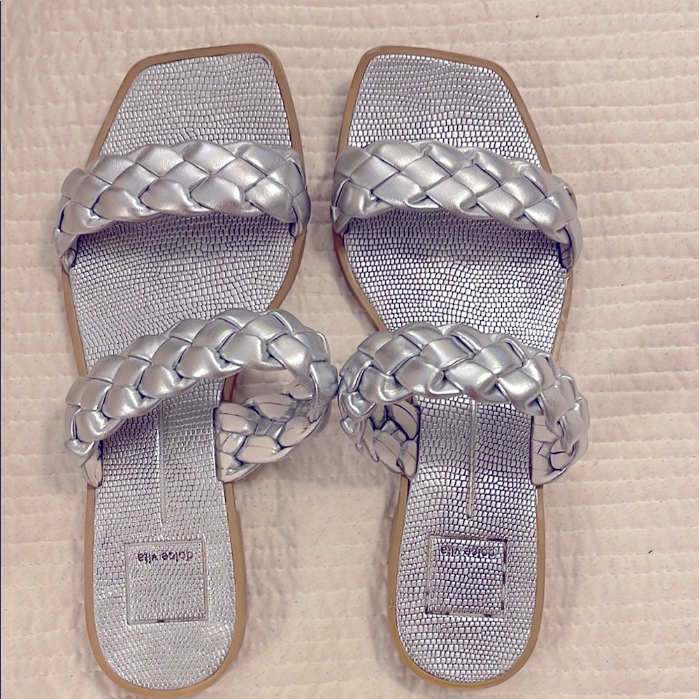 Dolce Vita Silver Flat Sandals